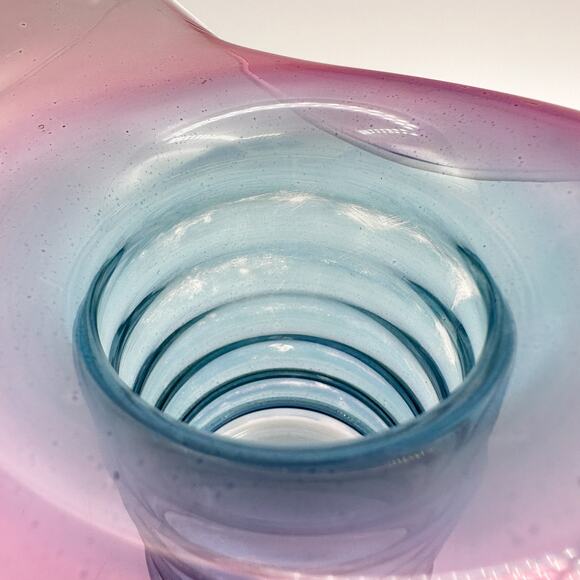 Dunbar Flint Glass Co. Aramis Whimsy Hat Vase Jack in the Pulpit Iridescent '30s - Picture 4 of 13